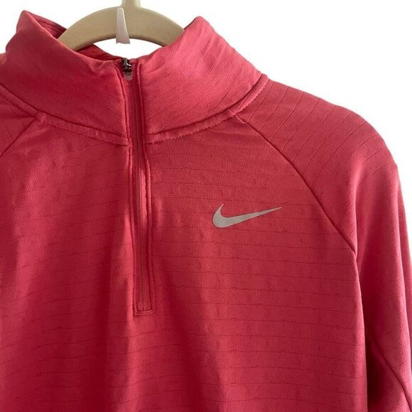 Nike Running Pink Therma Fit Long Sleeve Quarter Zip Pullover Top Women’s Medium - Picture 2 of 5